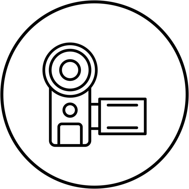El icono vectorial de la videocámara se puede utilizar para el conjunto de iconos de producción de video