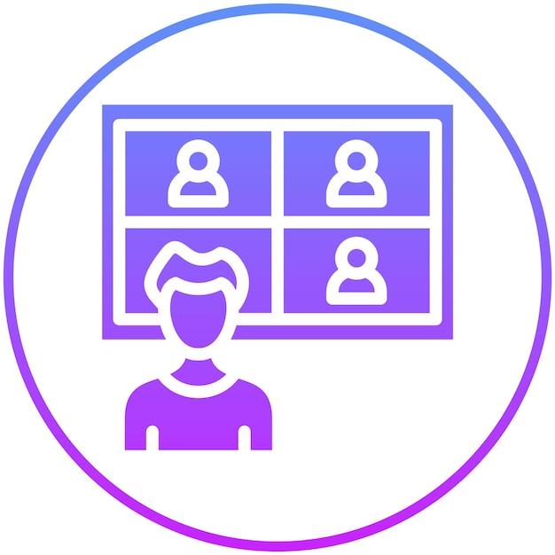 Icono vectorial de videoconferencia Ilustración del conjunto de iconos de redes y intercambio de datos