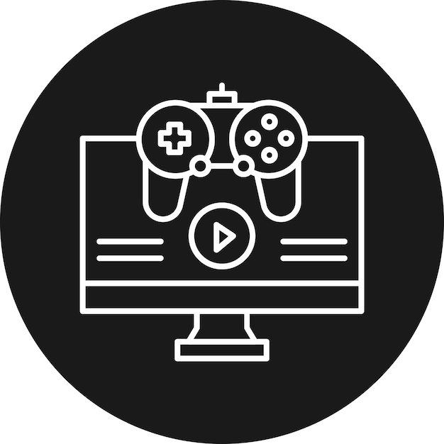 El icono vectorial de videojuego se puede usar para el conjunto de iconos de juegos en línea