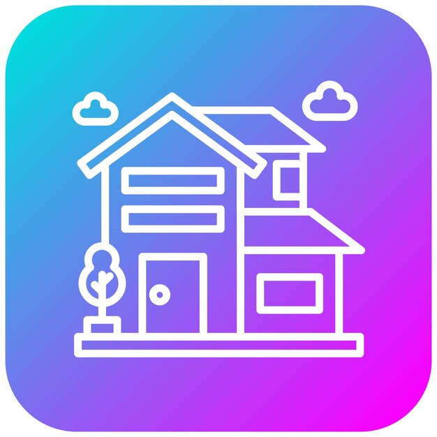 El icono vectorial de la villa se puede utilizar para el conjunto de iconos del tipo de casas