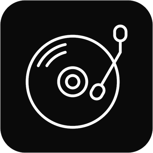 El icono vectorial de vinilo se puede utilizar para el conjunto de iconos de instrumentos
