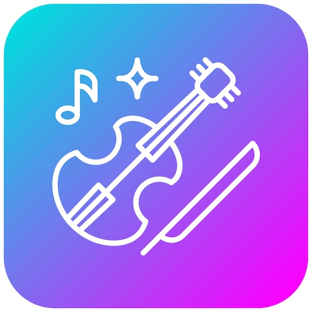 El icono vectorial del violín se puede usar para el conjunto de iconos de instrumentos