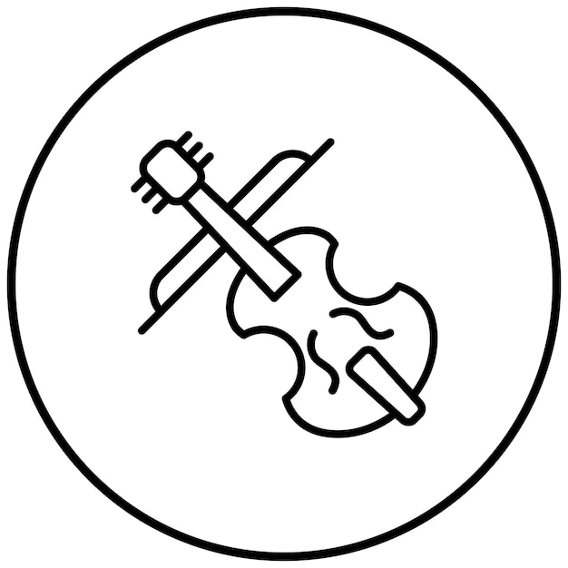 El icono vectorial del violonchelo se puede usar para el conjunto de iconos de instrumentos