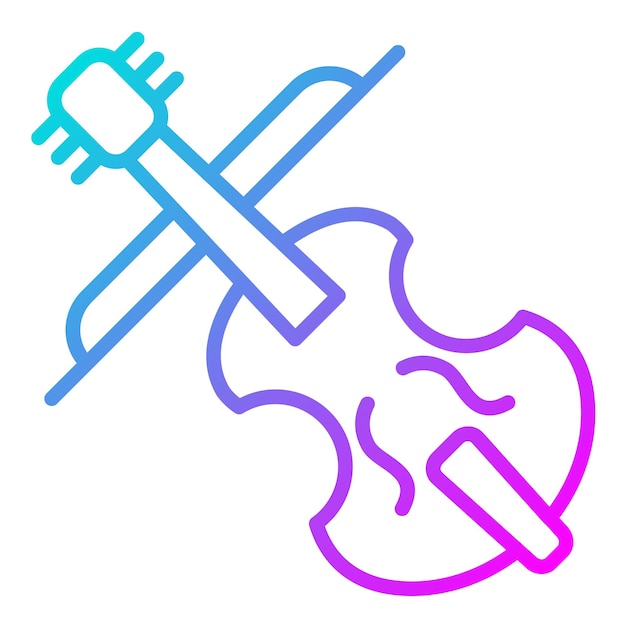 El icono vectorial del violonchelo se puede usar para el conjunto de iconos de instrumentos