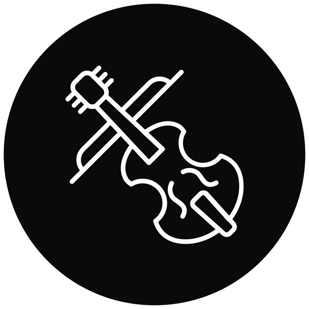 El icono vectorial del violonchelo se puede usar para el conjunto de iconos de instrumentos