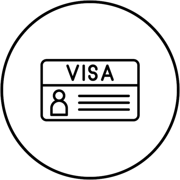 El icono vectorial de Visa se puede usar para el conjunto de iconos de peregrinación de Hajj