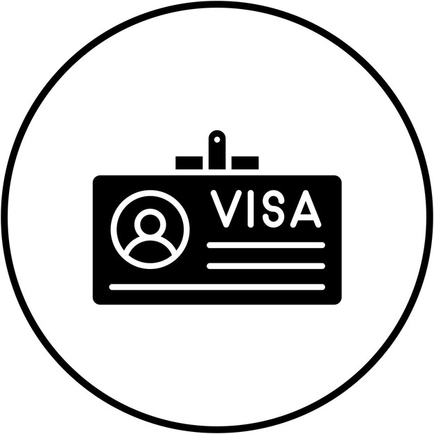 El icono vectorial de Visa se puede utilizar para el conjunto de iconos de Inmigración