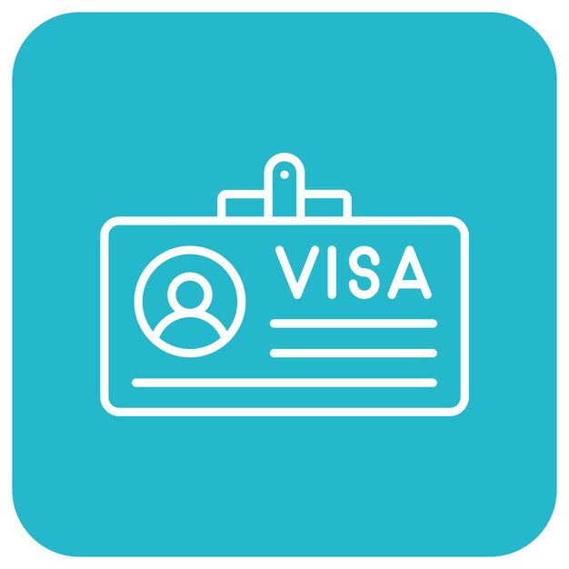 El icono vectorial de Visa se puede utilizar para el conjunto de iconos de Inmigración