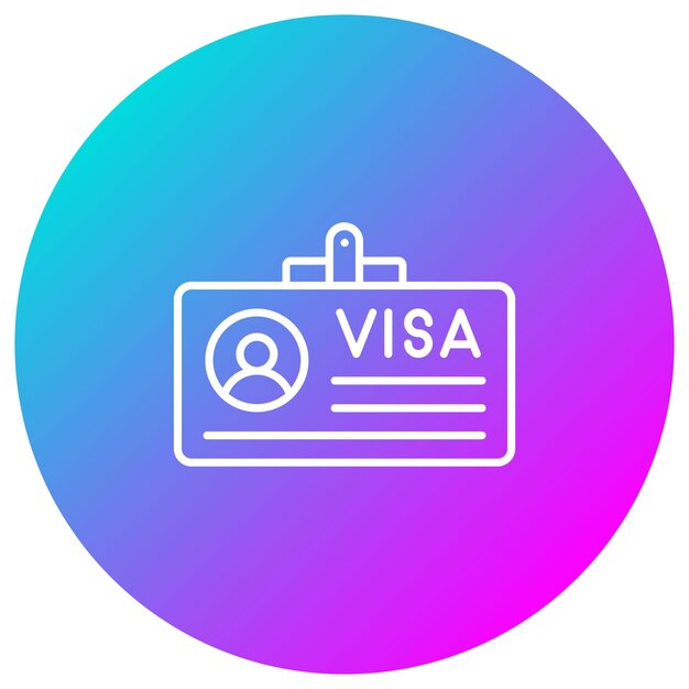 El icono vectorial de Visa se puede utilizar para el conjunto de iconos de Inmigración