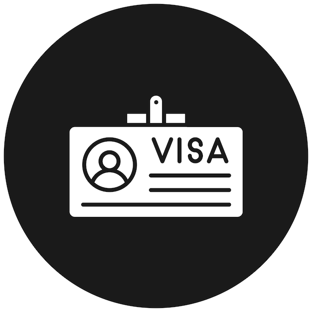 El icono vectorial de Visa se puede utilizar para el conjunto de iconos de Inmigración