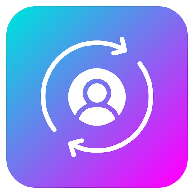 El icono vectorial del visitante que regresa se puede utilizar para el conjunto de iconos de marketing digital