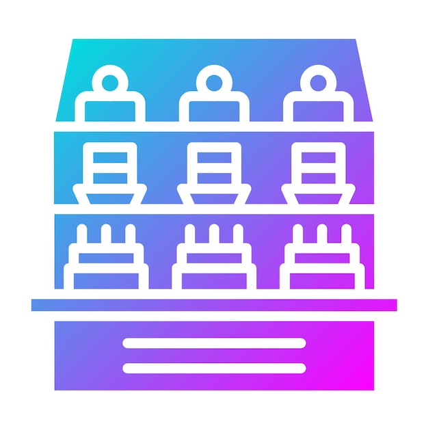 El icono vectorial de la vitrina de pasteles se puede usar para el conjunto de iconos de la cafetería