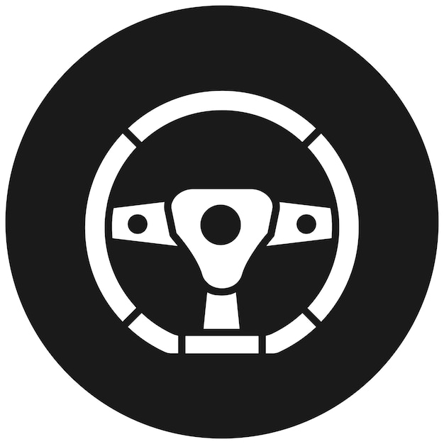 El icono vectorial del volante se puede usar para el conjunto de iconos de Auto Racing