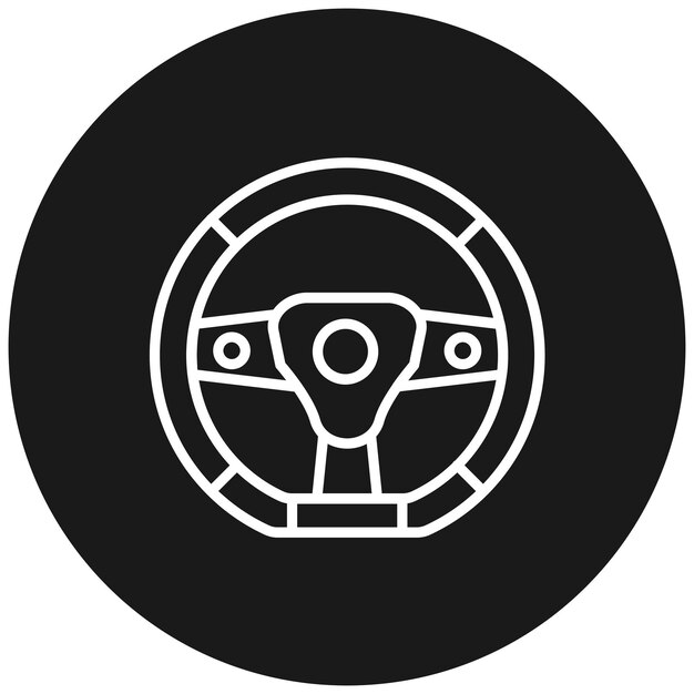 El icono vectorial del volante se puede usar para el conjunto de iconos de Auto Racing
