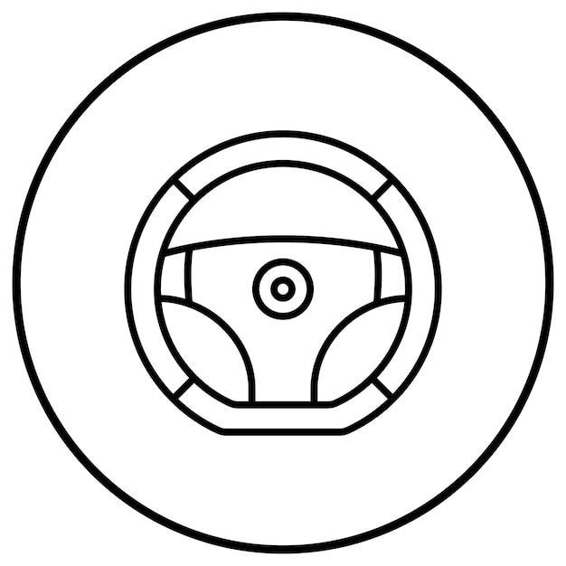 El icono vectorial del volante se puede utilizar para el conjunto de iconos de reparación de automóviles