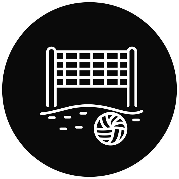 El icono vectorial de voleibol de playa se puede usar para el conjunto de iconos de Beach Resort