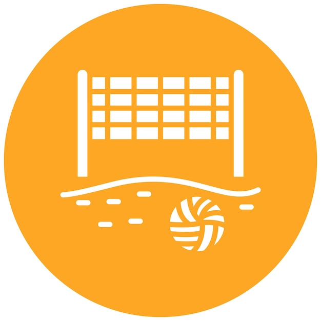 El icono vectorial de voleibol de playa se puede usar para el conjunto de iconos de Beach Resort