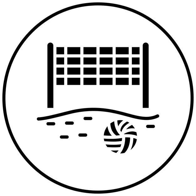 El icono vectorial de voleibol de playa se puede usar para el conjunto de iconos de Beach Resort
