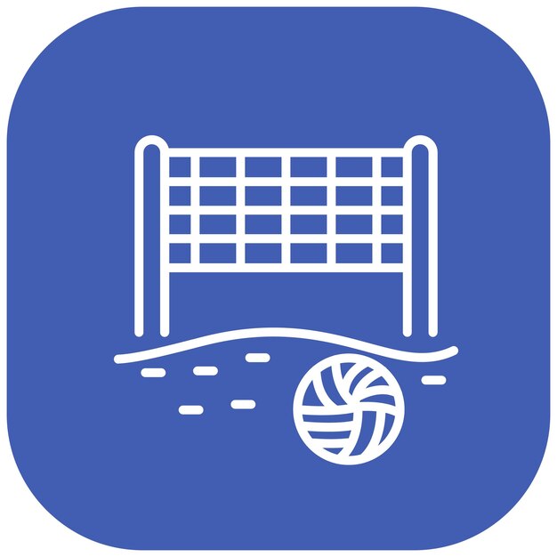 El icono vectorial de voleibol de playa se puede usar para el conjunto de iconos de Beach Resort