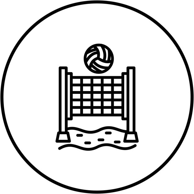 El icono vectorial de voleibol de playa se puede usar para el conjunto de iconos de los Juegos Olímpicos