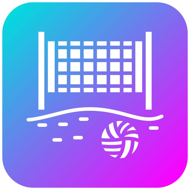 El icono vectorial de voleibol de playa se puede usar para el conjunto de iconos de voleobol