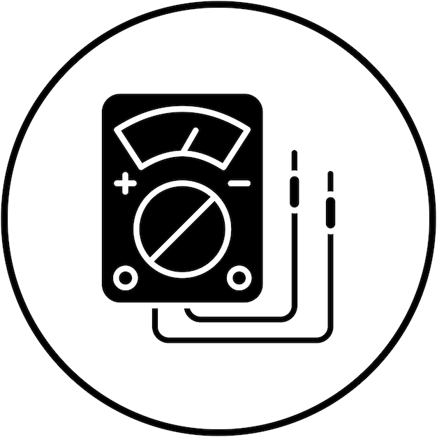El icono vectorial del voltímetro se puede utilizar para el conjunto de iconos de herramientas de electricista
