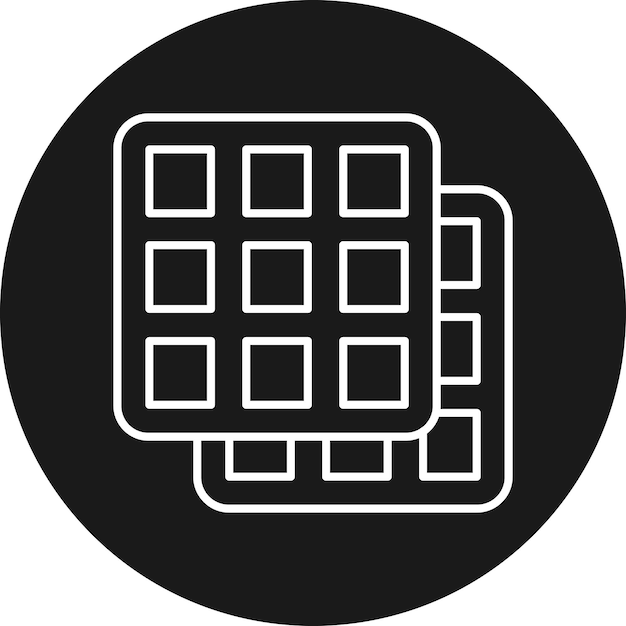 Vector el icono vectorial del waffle se puede usar para el conjunto de iconos de la panadería