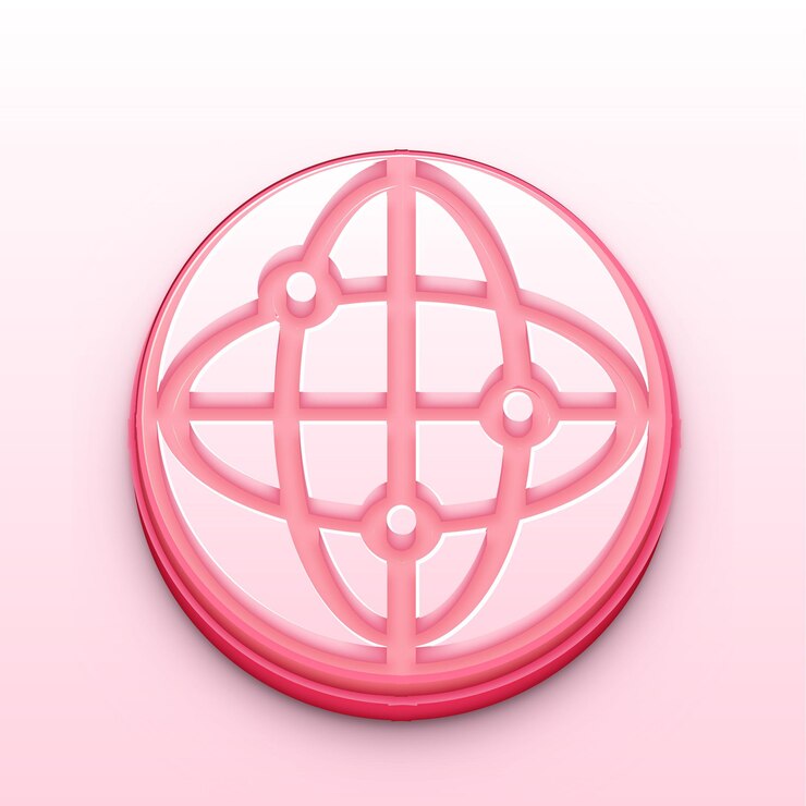 Vector icono vectorial web rosa 3d para internet y servicios en línea