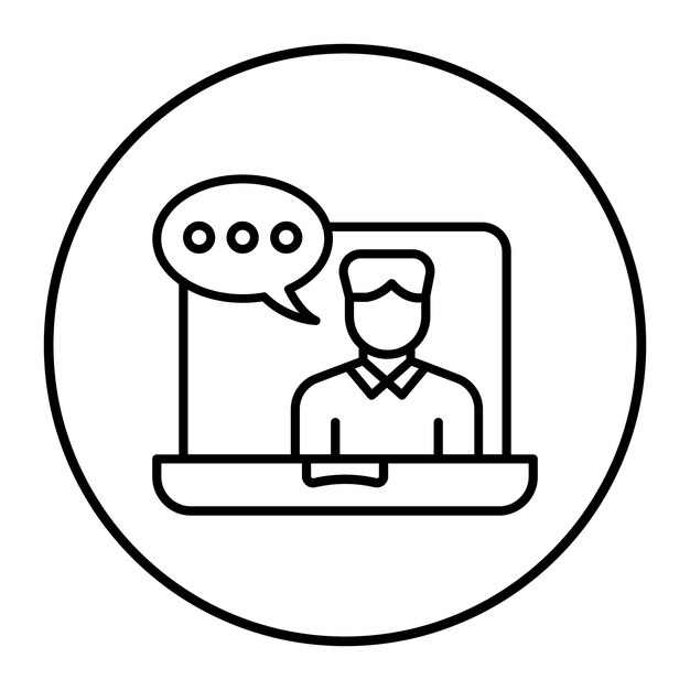El icono vectorial del webinar se puede utilizar para el conjunto de iconos de educación en línea