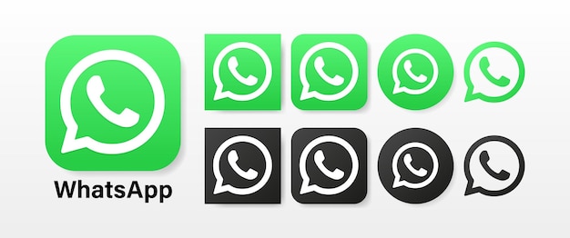 Icono vectorial de WhatsApp en un fondo blanco El logotipo de WhatsApp Instala el icono de WhatsApp Ilustración vectorial