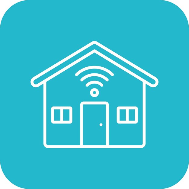El icono vectorial de Wi-Fi de la casa se puede usar para el conjunto de iconos de bienes raíces