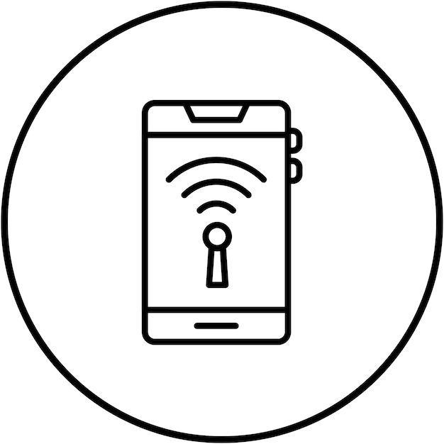 El icono vectorial de Wi-Fi de red se puede utilizar para el conjunto de icones de la interfaz de usuario móvil