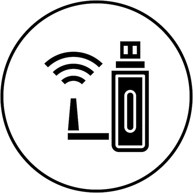 El icono vectorial de Wi-Fi USB se puede utilizar para el conjunto de iconos de tecnología