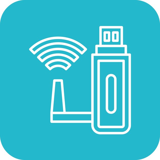 El icono vectorial de Wi-Fi USB se puede utilizar para el conjunto de iconos de tecnología