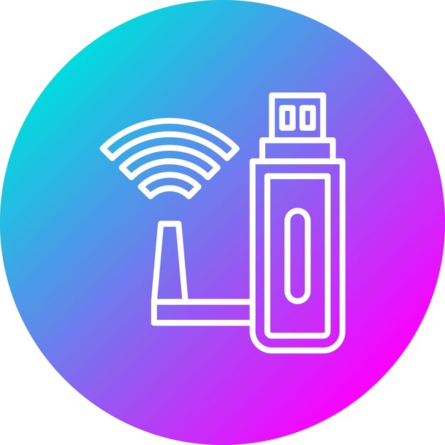 El icono vectorial de Wi-Fi USB se puede utilizar para el conjunto de iconos de tecnología