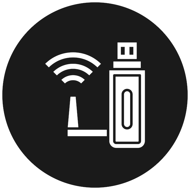 El icono vectorial de Wi-Fi USB se puede utilizar para el conjunto de iconos de tecnología