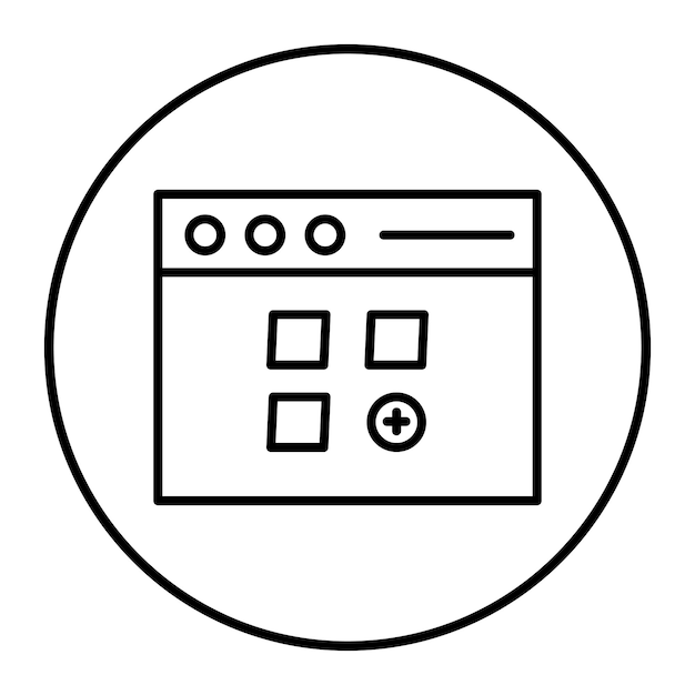 El icono vectorial del widget se puede usar para el conjunto de iconos sin código