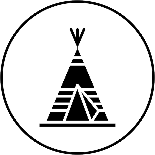 El icono vectorial de Wigwam se puede usar para el conjunto de iconos de tipo de casas