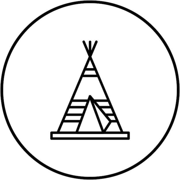 El icono vectorial de Wigwam se puede usar para el conjunto de iconos de tipo de casas