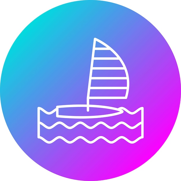 El icono vectorial de windsurf se puede usar para el conjunto de iconos deportivos