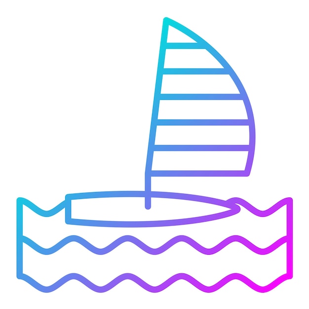 El icono vectorial de windsurf se puede usar para el conjunto de iconos deportivos