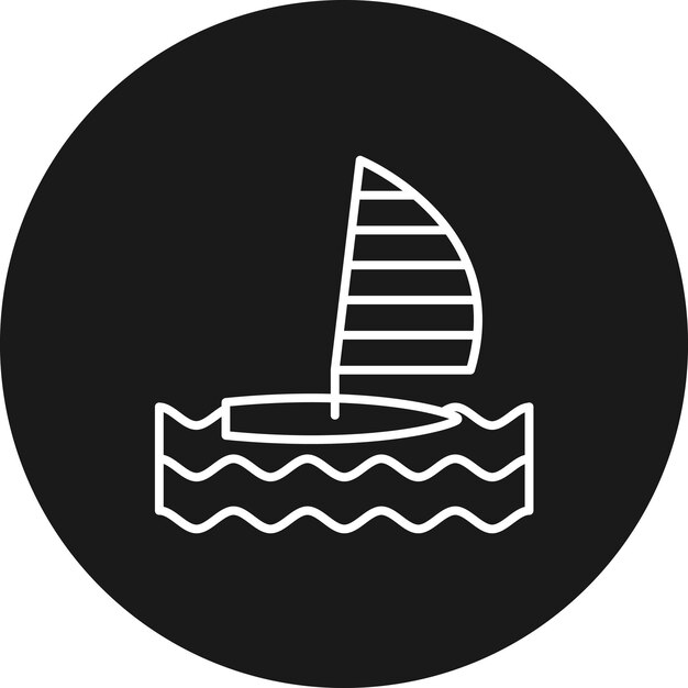 El icono vectorial de windsurf se puede usar para el conjunto de iconos deportivos