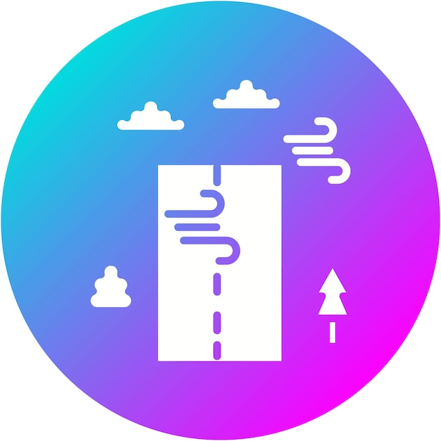 El icono vectorial de Windy Road se puede usar para el conjunto de iconos de mapa y navegación