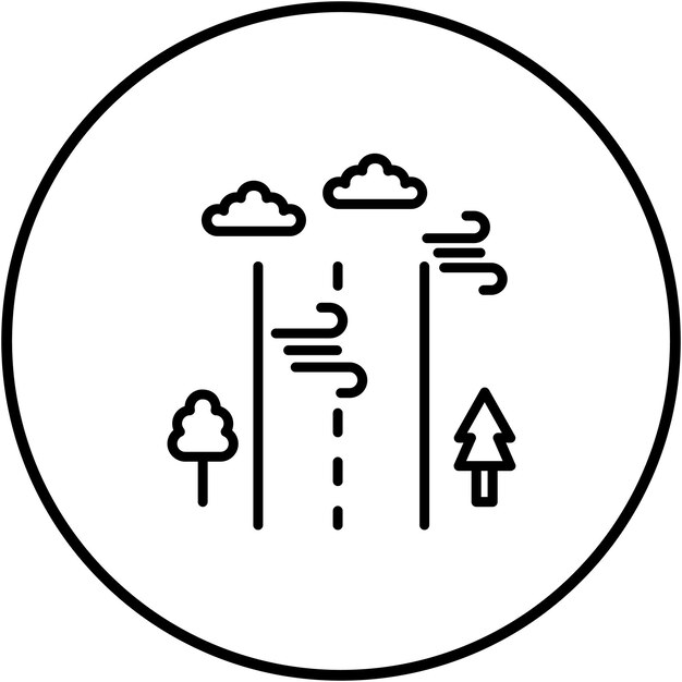 El icono vectorial de Windy Road se puede usar para el conjunto de iconos de mapa y navegación