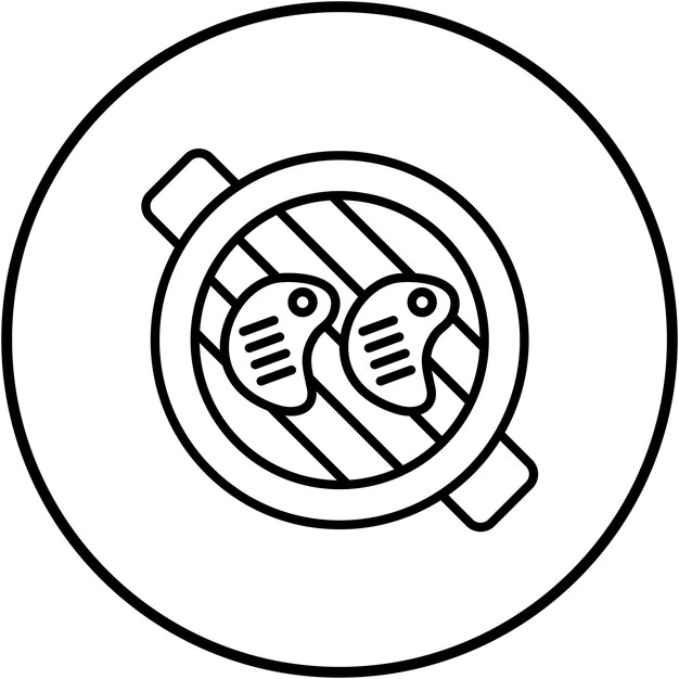 El icono vectorial de Yakiniku se puede usar para el conjunto de iconos del restaurante