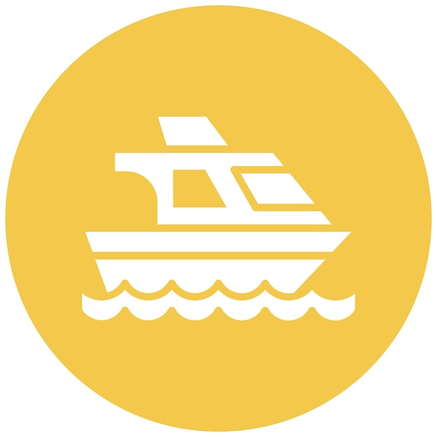 El icono vectorial del yate se puede usar para el iconset del océano