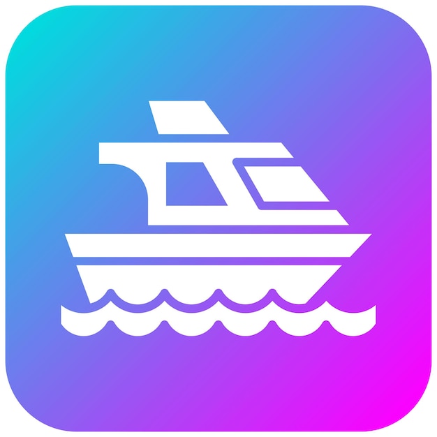 El icono vectorial del yate se puede usar para el iconset del océano