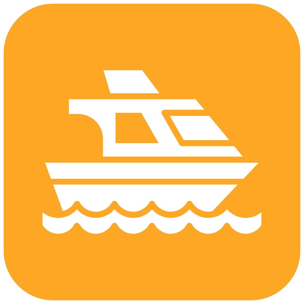El icono vectorial del yate se puede usar para el iconset del océano