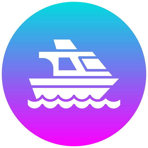 El icono vectorial del yate se puede usar para el iconset del océano