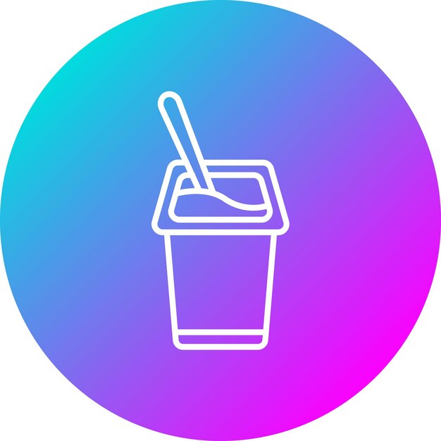 El icono vectorial de yogur se puede usar para el conjunto de iconos de la mañana y el desayuno